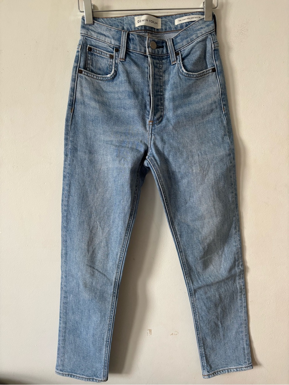 Denim Forum Light Blue Slim Straight Jeans